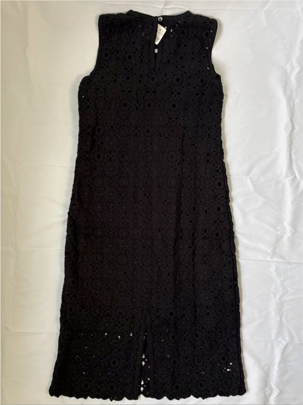 NWT Ann Taylor Black Crochet Midi Sweater Dress with Removable Lining | Size 4 - Picture 10 of 10